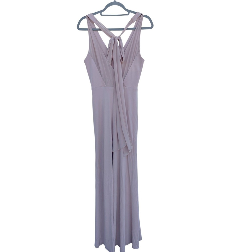 BHLDN Maxi Dress, Rose, Sheer Back Panels, Tie‎ Back, Long, Sz 4 - Picture 2 of 11